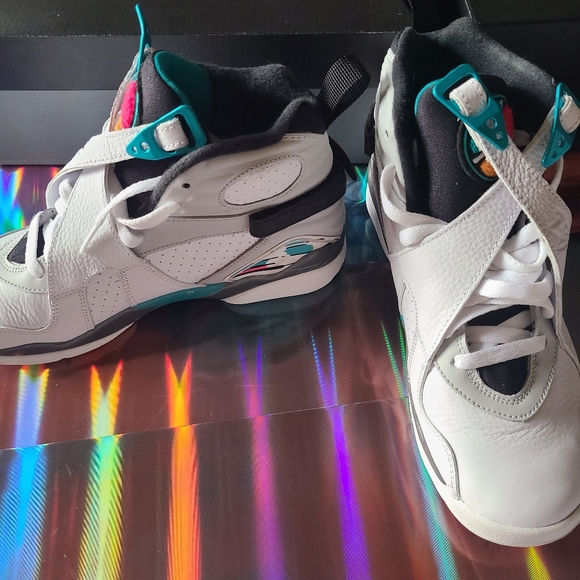 AIR JORDAN VIIIWHITE/TURBO GREEN Size 6.5 Y (Big Boys Size) - Picture 14 of 16